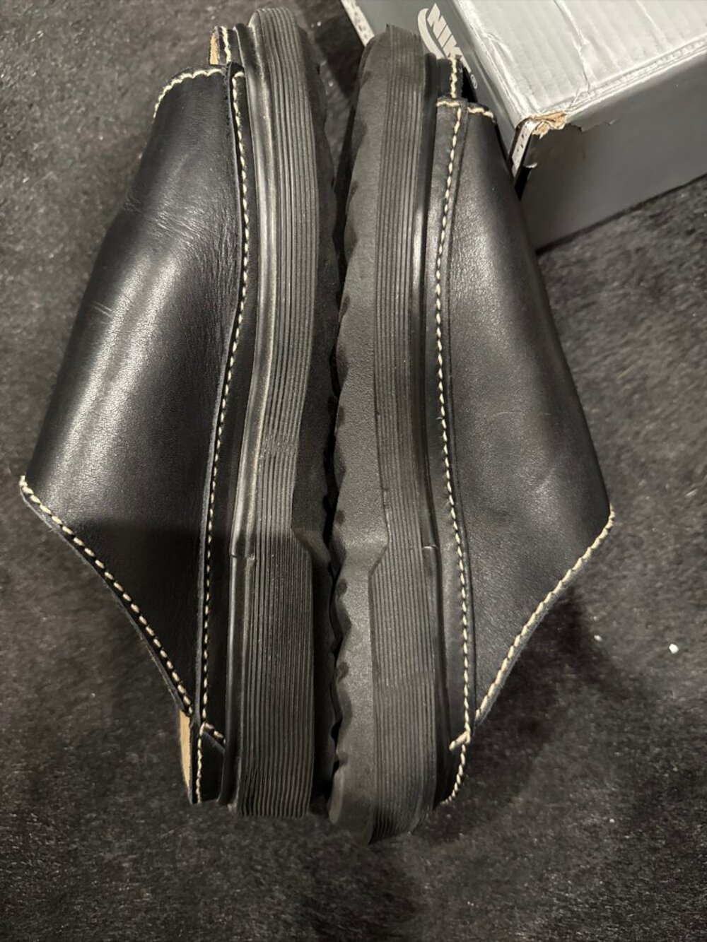 Vintage Dr Martens Black Leather Mens Sandals Achava Apron Slide US Sz 10 - Picture 7 of 9